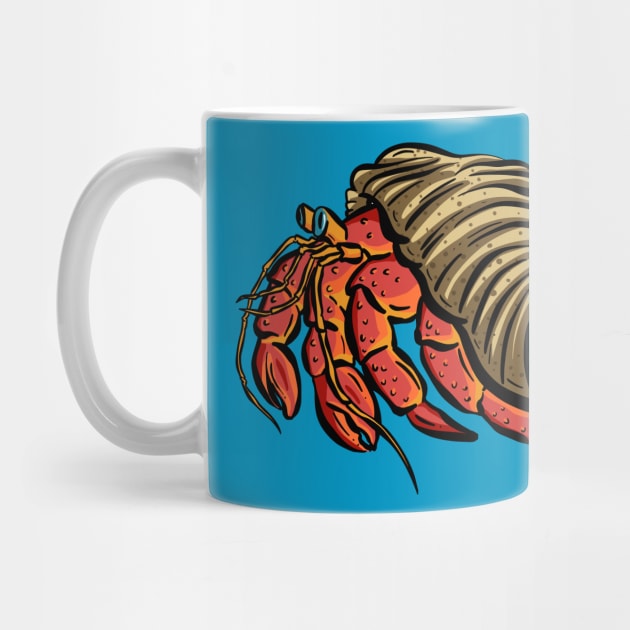 Big Red Hermit Crab cartoon illustration by Squeeb Creative